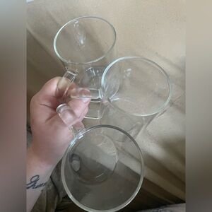 🐮Set of 3 clear glass mugs🐮